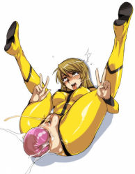 10s 1girl ahegao anal anal_object_insertion bad_id bad_pixiv_id blush bodysuit boots breasts brown_eyes brown_hair clitoris covered_erect_nipples crotch_cutout crotchless dildo double_anal double_dildo double_v epaulettes ez6 female_ejaculation female_ejaculation_while_penetrated female_focus female_masturbation full-face_blush full_body huge_dildo knees_to_chest large_breasts large_insertion legs legs_up long_hair lube masturbation military military_uniform mori_yuki multiple_anal multiple_insertions object_insertion open_mouth pussy rolling_eyes saliva sex_toy solo sweatdrop tears tongue tongue_out uchuu_senkan_yamato uchuu_senkan_yamato_2199 uncensored v