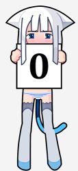 0 1girl animal_ears blue_eyes blush cat_ears cat_tail counter_girls derivative_work female_focus full_body gelbooru grey_hair lowres meta panties solo striped_clothes striped_panties tail thighhighs underwear vector_trace