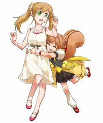 Rule 34 | 10s, 2girls, animal ears, bad id, bad pixiv id, brown hair, dog days, closed eyes, green eyes, hug, kuberu e pastillage, multiple girls, rebecca anderson, squirrel ears, squirrel tail, tail