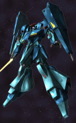 absurdres arm_cannon beam_cannon cable dual_arm_cannons energy_beam energy_sword gaplant gundam hayatefseiei highres machinery mecha mecha_focus mobile_suit one-eyed robot science_fiction shield space star_(sky) sword weapon zeta_gundam zeta_gundam_define