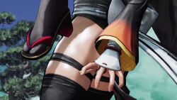 2girls 3d animated ass ass_focus black_hair black_leotard breasts curvy grabbing_from_behind highleg highleg_leotard huge_ass indoors iroha_(samurai_spirits) jumping large_breasts leotard maid maid_headdress moaning multiple_girls ryona samurai_spirits screencap shiny_skin short_hair sideboob skindentation sound surprised tagme thick_eyebrows thighhighs thighs third-party_edit thong_leotard video wide_hips