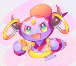 food full_body gen_6_pokemon holding holding_food hoopa hoopa_(confined) horns legendary_pokemon mythical_pokemon nintendo no_humans noni-nani pokemon pokemon_(creature) solo