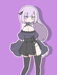 Rule 34 | animated, bare shoulders, blunt bangs, blush, bouncing breasts, breasts, cleavage, closed mouth, commission, commissioner upload, cowboy shot, dancing, dot mouth, earrings, expressionless, frilled sleeves, frills, garter belt, garter straps, gothic lolita, hair ribbon, high collar, hoop earrings, jewelry, large breasts, lolita fashion, long hair, looping animation, mismatched earrings, puffy sleeves, purple eyes, purple hair, ribbon, side slit, sidelocks, skirt, skydarc (vtuber), straight hair, tagme, thighhighs, video, wide sleeves, yoir