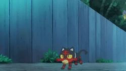 1girl alolan_form alolan_persian animated animated_gif ash_ketchum creatures_(company) female_focus game_freak gen_1_pokemon gen_4_pokemon gen_7_pokemon hat litten lowres nature nintendo outdoors pikachu plant pokemon pokemon_(anime) pokemon_(creature) pokemon_sm pokemon_sm_(anime) rotom solo