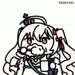 1girl animated animated_gif azur_lane brushing_another&#039;s_hair lowres seseren toothbrush valiant_(azur_lane)
