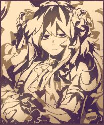 Rule 34 | 1boy, ascot, bare shoulders, bow, brooch, crossdressing, crossdressing (mtf), crown, detached sleeves, e.g.o (project moon), faded memories (e.g.o), flower, hair bow, hair flower, hair ornament, highres, jewelry, library of ruina, long hair, long sleeves, looking at viewer, ozma (project moon), project moon, roland (project moon), sidelocks, solo, surumenabe, upper body, very long hair