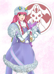 Rule 34 | 1girl, bouquet (no.1 sentai gozyuger), brown eyes, gloves, hat, iwa, no.1 sentai gozyuger, pink hair, solo, super senta, super sentai, thighhighs