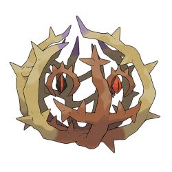 artist_request black_eyes black_sclera brambleghast colored_sclera full_body heterochromia nintendo no_humans official_art outline pokemon pokemon_(creature) pokemon_focus pokemon_sv red_eyes red_sclera slit_pupils solo third-party_source thorns transparent_background tumbleweed white_outline