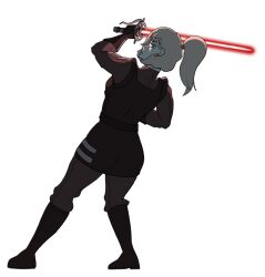 coruscant detective energy_sword fencer inquisitor_(star_wars) lightsaber littlemisscalculated original ponytail rapier sith star_wars sword uniform vayelyth vayelyth_sunshard weapon