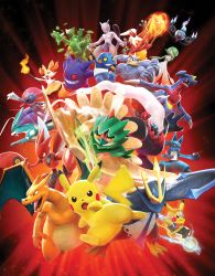 absurdres animal_ear_fluff animal_nose blaziken braixen chandelure charizard clothed_pokemon cosplay_pikachu croagunk darkrai decidueye empoleon garchomp gardevoir gen_1_pokemon gen_2_pokemon gen_3_pokemon gen_4_pokemon gen_5_pokemon gen_6_pokemon gen_7_pokemon gengar highres huge_filesize legendary_pokemon lucario mewtwo mythical_pokemon nintendo official_art pikachu pikachu_libre pokemon pokemon_(creature) pokken_tournament pokken_tournament_dx sceptile scizor snout suicune weavile