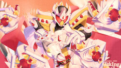 Rule 34 | 1boy, 4others, absurdres, armor, artist name, black armor, bodysuit, cake, cape, commentary, cowboy shot, food, gavvwhipir, gloves, gochizo, henshin belt gavv, highres, holding, holding weapon, kamen rider, kamen rider gavv, kamen rider gavv (caking form), kamen rider gavv (series), male focus, mona disc, multicolored armor, multicolored bodysuit, multiple others, red armor, rider belt, solo focus, tokusatsu, weapon, white armor, white bodysuit, white cape, white gloves, yellow armor, yellow bodysuit