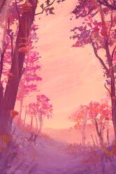 artist_name commentary forest mushroom nature no_humans original outdoors pink_theme rabbit scenery signature star_(sky) tree zandra