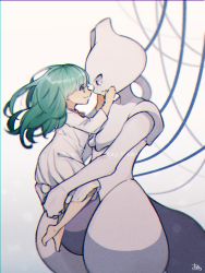 amber_(pokemon) ambertwo_(pokemon) birthday crying gen_1_pokemon green_hair happy_birthday legendary_pokemon mewtwo nintendo pokemon pokemon:_the_first_movie_-_mewtwo_strikes_back pokemon_(anime) pokemon_(classic_anime) pokemon_(creature) sad tears