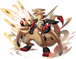 1other black_sclera colored_sclera dragon dragon_village_(series) dragon_village_collection firing furry game_cg gautlinggon_(dragon_village) no_humans official_art red_eyes standing third-party_source transparent_background