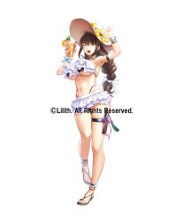 breasts brown_hair large_breasts lilith-soft long_hair swimsuit taimanin_(series) taimanin_rpgx