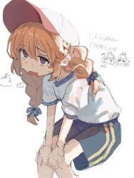 blonde_hair braid hat highres long_hair multiple_girls open_mouth princess_connect! sailor_collar school_uniform see-through_clothes serafuku short_sleeves tyaui_(xjju4435) wet wet_clothes white_background yuni_(princess_connect!)