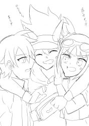 Rule 34 | dinosaur king, glasses, glasses on head, highres, jacket, kodai ryuuta, long hair, rex owen, tatsuno malm, twintails