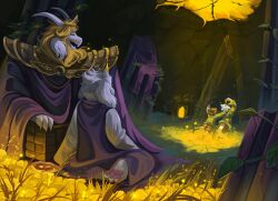 Rule 34 | 1girl, 1other, 2boys, androgynous, animal ears, asgore dreemurr, asriel dreemurr, barefoot, beard, blonde hair, cape, chara (undertale), closed eyes, facial hair, fang, field, floppy ears, flower, flower field, goat ears, goat horns, green sweater, hashtag-only commentary, highres, horns, kovrasik, looking at another, multiple boys, open mouth, pawpads, picnic basket, playing, purple cape, purple robe, robe, sitting, skin fang, smile, striped clothes, striped sweater, sweater, toriel, undertale, utdr (toby fox), white fur