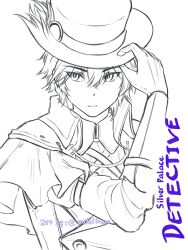 1boy artist_name artist_request cape detective_(silver_palace) fedora gloves hat highres long_sleeves looking_at_viewer male_detective_(silver_palace) male_focus short_hair silver_palace solo solo_focus vest