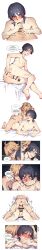 Rule 34 | 2boys, absurdres, aether (genshin impact), anal, anger vein, angry, annoyed, ass, bar censor, bed sheet, blush, braid, censored, closed eyes, comic, covering another&#039;s mouth, covering mouth, crimson roach, english text, eyeliner, feet, fellatio, from behind, genshin impact, highres, jerking, long hair, looking at viewer, makeup, male focus, medium hair, multiple boys, nipples, nude, oral, penis, pov, power bottom, presenting, presenting anus, prone bone, pubic hair, purple hair, red eyeliner, rolling eyes, rough sex, scaramouche (genshin impact), sex, sex from behind, sheet grab, simple background, single braid, sound effects, sweat, talking, tears, teasing, testicles, white background, yaoi