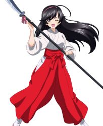 1girl absurdres commentary commission commissioner_upload cosplay english_commentary girls_und_panzer highres isuzu_hana key_(gaigaigai123) mochizuki_ayako mochizuki_ayako(cosplay) naginata nige_jouzu_no_wakagimi polearm second-party_source weapon