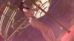1girl 3d animated ass ass_shake barefoot bikini breasts brown_hair dancer dancing dead_or_alive dead_or_alive_xtreme_3_fortune female_focus fortune_bikini hairband hitomi_(doa) indoors large_breasts long_hair micro_bikini navel pole pole_dancing solo stripper stripper_pole swimsuit thong thong_bikini video