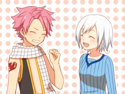 Rule 34 | 1boy, 1girl, artist request, fairy tail, lisanna strauss, natsu dragneel, pink hair, short hair, smile, white hair