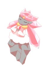 1girl artist_request closed_eyes diancie female_focus gen_6_pokemon highres legendary_pokemon mythical_pokemon nintendo no_humans open_mouth pokemon pokemon_(creature) solo