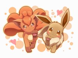 -tagme ;d blush brown_eyes creatures_(company) eevee game_freak gen_1_pokemon happy heart looking_at_viewer neru_(neruneruru) nintendo no_humans one_eye_closed open_mouth poke_ball poke_ball_(basic) pokemon pokemon_(creature) pokemon_focus smile tagme vulpix white_background