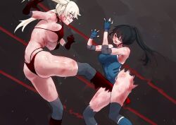 Rule 34 | 2girls, catfight, multiple girls, ponytail, potepotepotechi, ryona, smile, tagme, twintails, wrestling, wrestling ring