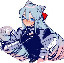 Rule 34 | 1boy, absurdres, androgynous, blue eyes, blue hair, cone hair bun, diamond cutout, drill hair, fire emblem, fire emblem engage, hair between eyes, hair bun, hair horns, highres, long hair, looking at viewer, male focus, mochako (motyako 1005), nintendo, pink hair, rosado (fire emblem), smile, solo, trap