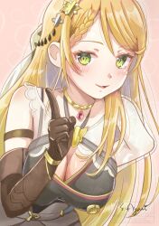 Rule 34 | 1girl, arm behind back, arm strap, atelier (series), atelier ryza, braid, breasts, choker, elbow gloves, gloves, hair ornament, hairclip, highres, klaudia valentz, large breasts, looking at viewer, signature, sorama ayari
