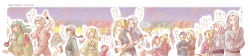 1990s_(style) blonde_hair blue_hair brown_hair cain_highwind cecil_harvey ceodore_harvey edward_geraldine everyone final_fantasy final_fantasy_iv final_fantasy_iv:_the_after_years edward_chris_von_muir golbez green_hair grey_hair harley_(ff4) japanese_clothes kimono leonora long_hair long_image luca_(ff4) naa_(54891637) palom pink_hair porom rosa_farrell rydia_(ff4) short_hair ursula_leiden white_hair wide_image