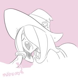 Rule 34 | 10s, 1girl, closed eyes, female focus, little witch academia, lowres, mushroom, sexually suggestive, solo, sucy manbavaran, tagme