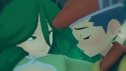 1boy 1girl 3d age_difference animated blue_hair blush boots bottomless bouncing_breasts braid braided_ponytail breasts caressing_hair cheryl_(pokemon) clitoral_hood clitoris clothed_sex cum cum_in_pussy cum_overflow deep_penetration ejaculation fat_mons female_pubic_hair greatm8 green_eyes green_hair happy_sex height_difference hetero highres huge_filesize knee_boots leg_grab leg_up long_hair lucas_(pokemon) mature_female medium_breasts moaning nintendo nipples orgasm outdoors penis pokemon pokemon_dppt pubic_hair pubic_mound puffy_pussy pussy pussy_juice pussy_juice_trail sex short_hair shorter_male shota single_braid size_difference sound spread_legs standing standing_on_one_leg standing_sex stroking_hair tagme taller_female testicles uncensored vaginal video