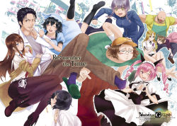 4boys 5pb. 6+girls :3 akiha_rumiho amane_suzuha animal_ears apron arm_hug bad_id bad_pixiv_id bike_shorts black_hair black_pantyhose blonde_hair blue_eyes blush boots braid breasts brown_hair cat_ears cellphone child closed_eyes dress drill_hair english_text engrish_text everyone fang faris_nyannyan floating glasses hair_ornament hairclip hands_on_own_chest hashida_itaru hat head_rest heart heart_hands imminent_kiss jacket kiryuu_moeka lab_coat pantyhose_under_shorts long_hair maid maid_apron maid_headdress makise_kurisu multiple_boys multiple_girls nidoro nitroplus okabe_rintarou one_eye_closed open_mouth pantyhose phone pink_eyes pink_hair purple_eyes ranguage science_adventure shiina_mayuri short_hair shorts skull skull_hair_ornament slippers smile steins;gate tennouji_nae tennouji_yuugo twin_braids twintails upa_(steins;gate) urushibara_ruka wink yellow_eyes