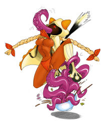 Rule 34 | all the way through, anal, animal ears, arc system works, artist request, blazblue, blonde hair, cat ears, cat tail, dark skin, highres, red eyes, source request, tail, taokaka, tentacles, what