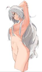 1girl artist_request convenient_censoring fate/grand_order fate_(series) jeanne_d&#039;arc_(fate) nude smile stretching tagme