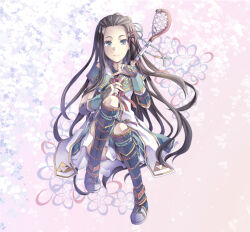 Rule 34 | armor, black hair, blue eyes, boots, hayakawa-dono, japanese clothes, kimono, lips, long hair, parted bangs, sengoku musou, smile