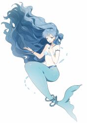 Rule 34 | 1girl, absurdres, bar stool, bare arms, bead bracelet, beads, bikini, blue bikini, blue eyes, blue hair, blue tail, bracelet, clenched hand, commentary request, earrings, fins, fish, fish tail, floating hair, full body, hair ornament, hand on own chest, happy, highres, houshou hanon, houshou hanon (mermaid), invisible chair, jewelry, long hair, mermaid, mermaid melody pichi pichi pitch, monster girl, morgue (southsakura), multiple bracelets, navel, necklace, open mouth, shell, shell bikini, simple background, sitting, smile, solo, star (symbol), star hair ornament, stomach, stool, swept bangs, swimsuit, tail, tail ornament, tail ring, very long hair, wavy hair, white background