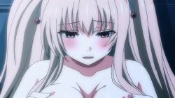 10s 1boy 1girl 2017 animated animated_gif asahina_konomi ass bare_shoulders bent_over blank_eyes blush bow breasts censored drugged green_bow indoors large_breasts long_hair mosaic_censoring nipples older_man_and_younger_girl paizuri penis rape tagme teacher_and_student toriko_no_(series) toriko_no_kusari twintails