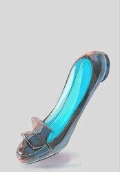 Rule 34 | black footwear, blue theme, colored shoe interior, footwear focus, gem uniform (houseki no kuni), grey background, heel up, highres, houseki no kuni, no humans, nukumorineko, still life, twitter username