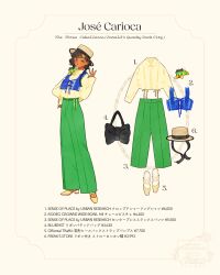 1girl character_doll dark-skinned_female dark_skin doll genderswap green_pants hat highres jose_carioca long_sleeves meecosme mickey_mouse_&amp;_friends open_mouth pants parrot_boy shirt short_hair simple_background smile sombrero the_three_caballeros