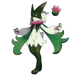 absurdres artist_request closed_mouth full_body highres meowscarada nintendo official_art outline pink_eyes pokemon pokemon_(creature) pokemon_focus pokemon_sv solo standing third-party_source transparent_background white_outline