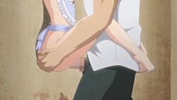 10s 1boy 1girl 2018 age_difference aged_down animated animated_gif anime_screenshot apron asou_miyuri ass black_hair brown_eyes censored clothed_sex doki_doki_little_ooya-san flat_chest hetero indoors large_penis lifting_person loli long_hair lowres mosaic_censoring naked_apron penis pussy sex tagme tanaka_daisuke
