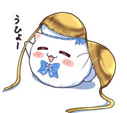 Rule 34 | bikini, bikini top only, blush stickers, body fur, closed eyes, commentary request, full body, gold bikini, golden week, highres, hololive, sabamiso (tomomon021831), simple background, solo, swimsuit, translation request, virtual youtuber, white background, white fur, yukimin (yukihana lamy)