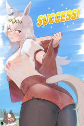 2girls animal_ears belno_light_(umamusume) highres horse_ears horse_girl horse_tail mr.t multiple_girls oguri_cap_(umamusume) pasties tail umamusume