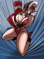 1girl breasts fatal_fury highres huge_breasts japanese_clothes long_hair shiranui_mai the_king_of_fighters thick_thighs thighs yinseiryu