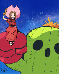 Rule 34 | absurdres, boxing gloves, brown eyes, brown hair, cactus, digimon, digimon (creature), digimon adventure, highres, long hair, plant, spines, tachikawa mimi, togemon