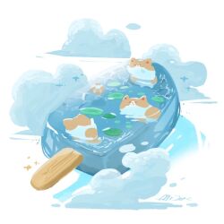 animal dog food food_focus lily_pad no_humans original popsicle welsh_corgi zac-chen